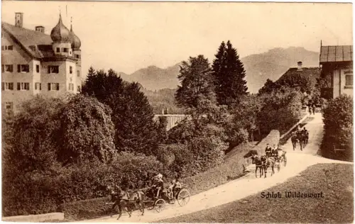Bayern 1910, Posthilfstelle Umratshausen Taxe Aschau auf AK m. 5 Pf. u. Bahnpost