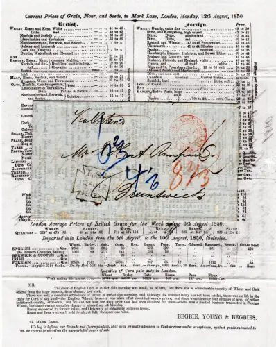 GB 1850, Porto Brief v. London via Ostende u. Preussen n. Braunschweig