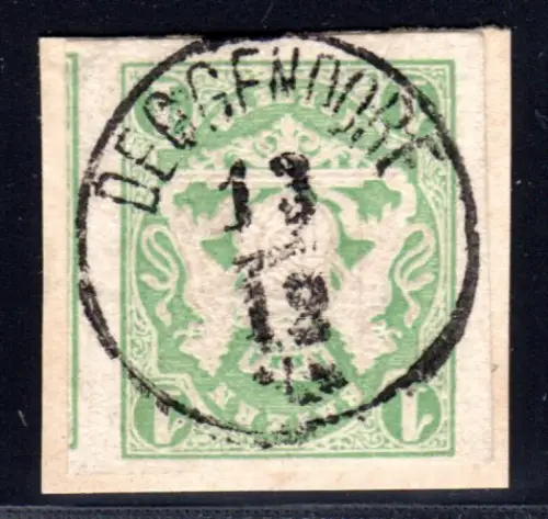 Bayern, Zierstempel Deggendorf klar auf Briefstück m. 1 Kr. Wappen. Geprüft