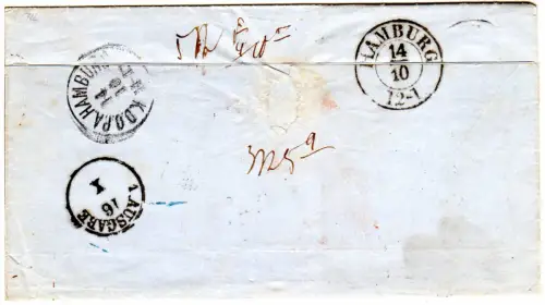 Dänemark 1862, K1 Thisted u. auf Proben ohne Wert Porto Brief n. Sachsen