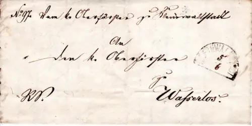 Bayern 1871, HKS Kleinwallstadt m. hds. Datum auf Dienstbrief n. Wasserlos