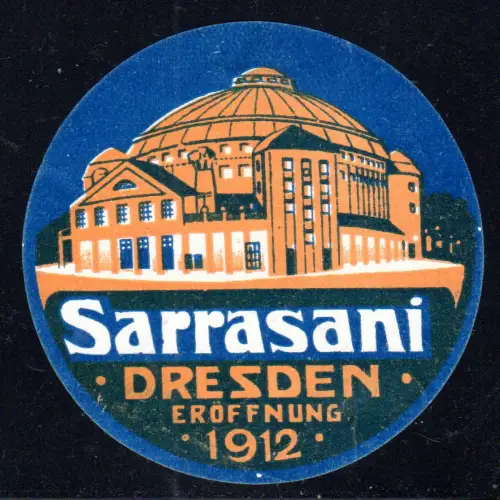 Dresden, Eröffnung Zirkus Sarrasani 1912, schöne Vignette m. Originalgummi