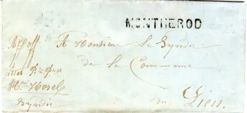 Schweiz 1870, L1 MONTIHEROD auf kl. Brief n. Lieu
