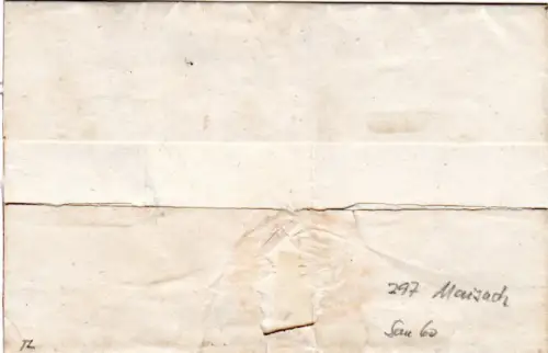 Bayern, MR 297 Maisach auf Brief m. breitrandiger 3 Kr. n. Jesenwang.