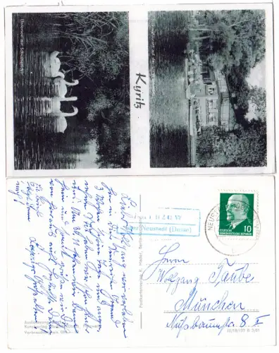 DDR 1962, Landpost Stpl. KARNZOW über Neustadt (Dosse) auf sw-AK m. 10 Pf. 