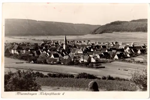 DR 1937, Landpost Stpl. WORNDORF über Meßkirch auf Wurmlingen-AK m. 6 Pf. 