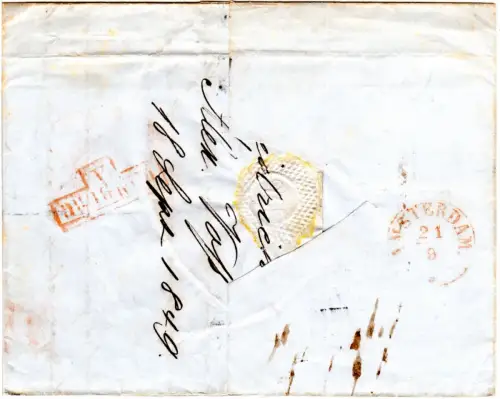 Schleswig-Holstein 1849, K1 Friedrichstadt auf Brief via Hamburg i.d. NL