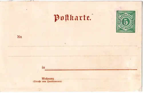 Württemberg PP11 C30/01, ungebr. 5 Pf. Privatganzsache XII. Feuerwehrtag Ulm