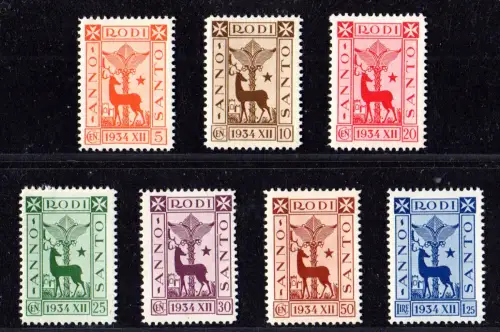 Italien Ägäische Inseln, 7 Werte ungebr/postfr. kpl. Ausgabe Anno Santo