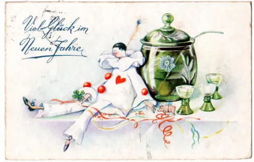 DR 1933, Landpost Stpl. BURGDORF über Wolfenbüttel auf Neujahrs-AK m. 3 Pf.