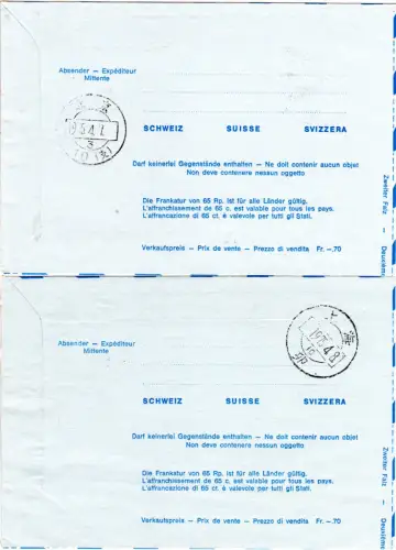 Schweiz-China 1975, 2 Swissair Erstflug Belege Zürich-/Genf-Peking-Shanghai