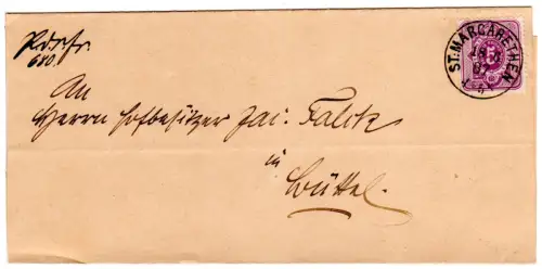 DR 1887, 5 Pf. auf Drucksachenschleife m. Schleswig-Holstein K1 St. Margarethen