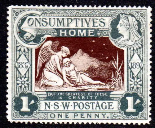 New South Wales Neusüdwales Australien, ungebr. 1d Wohlfahrtsmarke v. 1897