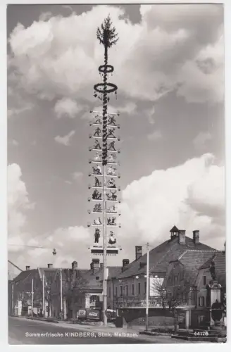 Österreich, Steiermark, Kindberg m. Maibaum, ungebr. Foto AK. #2263