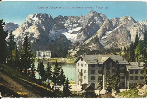 Italien, Veneto, Hotel Lago di Misurina, ungebr. Farb-AK. #1851