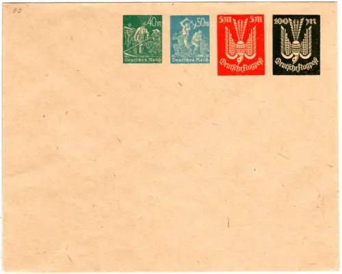 DR, ungebr. Privatganzsache Umschlag m. 4 Infla Wertstempeln.