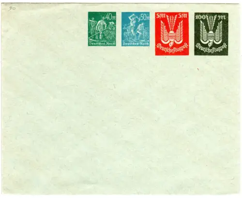 DR, ungebr. Privatganzsache Umschlag m. 4 Infla Wertstempeln