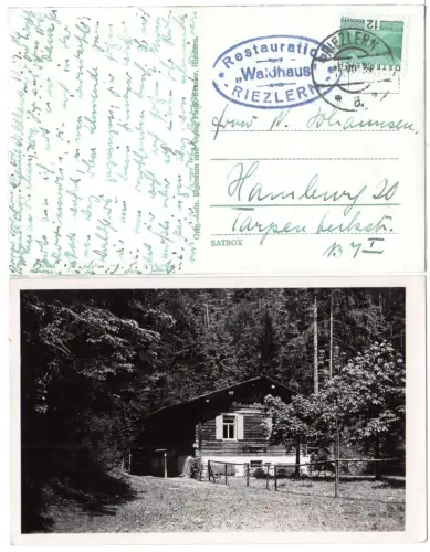 Österreich, Restaurant Waidhaus Riezlern, 1940 gebr. Kleinwalsertal-AK. 