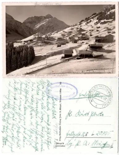 Österreich, Hirschegg m. Widderstein, 1939 gebr. Kleinwalsertal Winter-AK. 