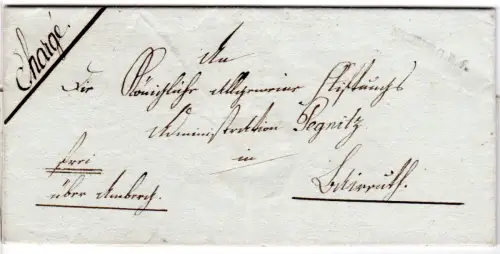 Bayern 1817, L1 Neunburg R.4. u. hds. Chargé auf Einschreiben Brief n. Bayreuth