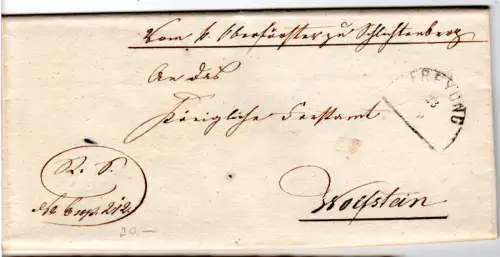 Bayern 1869, HKS FREYUNG auf Brief v. Schichtenberg n. Wolfstein