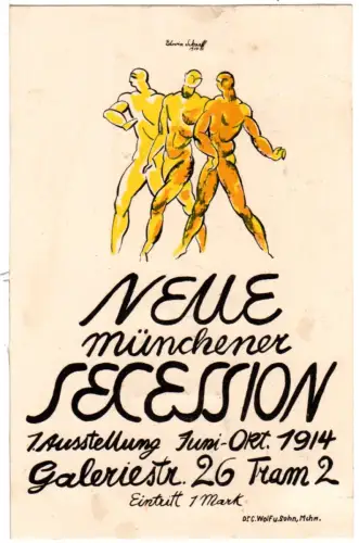 Neue Münchener Secession, Ausstellung 1914, ungebr. Edwin Scharff Künstler-AK