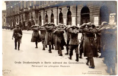 Berlin, Revolution 1919, gefangene Meuterer, ungebr. sw- AK