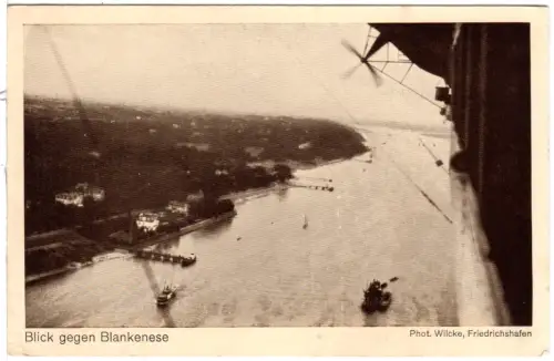 Blankenese, Blick v. Zeppelin, ungebr. Luftaufnahme sw-AK