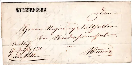 Schweiz 1854, L1 Weissenburg klar auf Brief v. Därstetten n. Wimmis