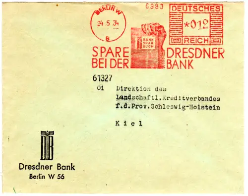 DR 1934, 12 Pf. AFSt. Dresdner Bank auf Brief v. Berlin