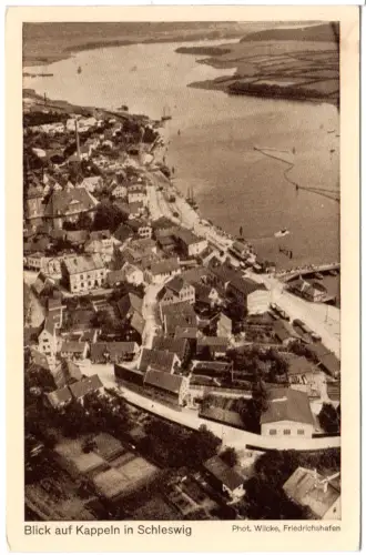 Kappeln in Schleswig, Blick v. Zeppelin, ungebr. Luftaufnahme sw-AK