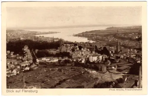 Flensburg, Blick v. Zeppelin, ungebr. Luftaufnahme sw-AK