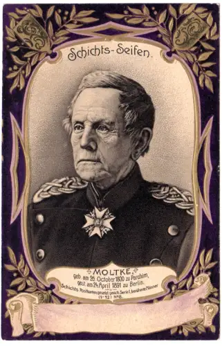 Moltke, Serie Schicht Postkarten Berühmte Männer No.8, ungebr. Präge-AK