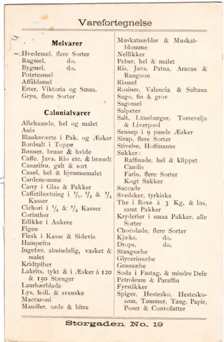 Norwegen 1888, 3 öre auf Vertreter-Avis Karte v. Christiania m. rs. Warenliste