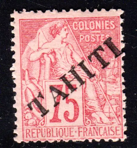 Tahiti 16**, postfrische 75 C. m. Originalgummi. Schöne Marke! Geprüft.