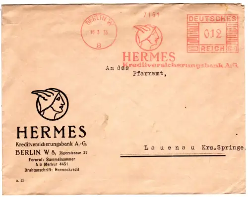 DR 1935, 12 Pf. AFSt. Hermes Kreditversicherungsbank auf Brief v. Berlin
