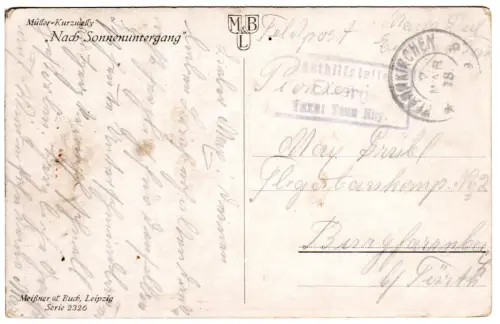 Bayern 1918, R3 Posthilfstelle EIBERG Taxe Tann Nby. auf FP-Karte