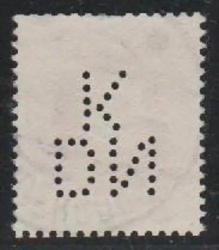 Dänemark, sauber gebr. 15 öre m. perfins / Firmenlochung  DNK