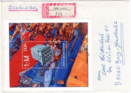 DDR 1978, Block 52 Interkosmosprogramm auf Einschreiben Brief v. Leipzig
