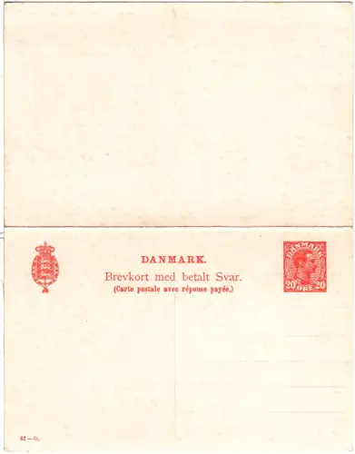 Dänemark P 193, ungebr. 20 öre Doppelkarte in guter Erhaltung
