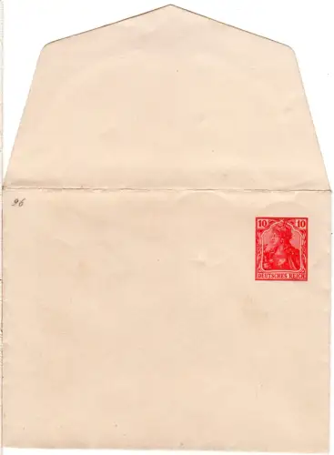 DR, ungebr. 10 Pf. Germania Privatganzsachenumschlag, innen netzartig gemustert