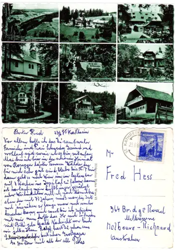 Österreich 1961, EF 1,80 S. auf Mehrbild-AK v. Kathrein Hauenstein n. Australien