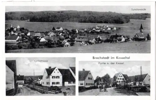 DR 1943, Landpoststpl. BRACHSTADT über Donauwörth auf Mehrbild sw-AK