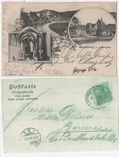 Beyenburg a.d. Wupper, 1904 m. Bahnpost gebr. Mehrbild sw-AK
