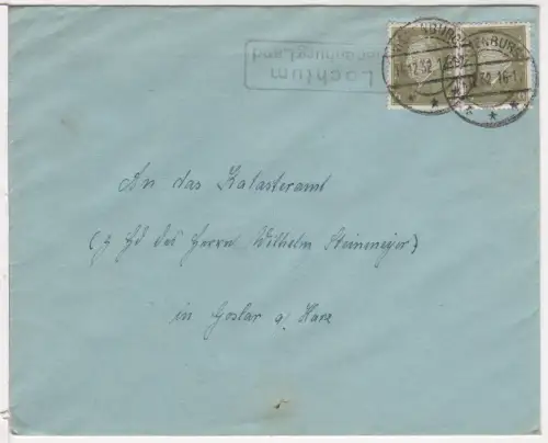 DR 1932, Landpost Stpl. LOCHTUM VIENENBURG LAND auf Brief m. 2x6 Pf.