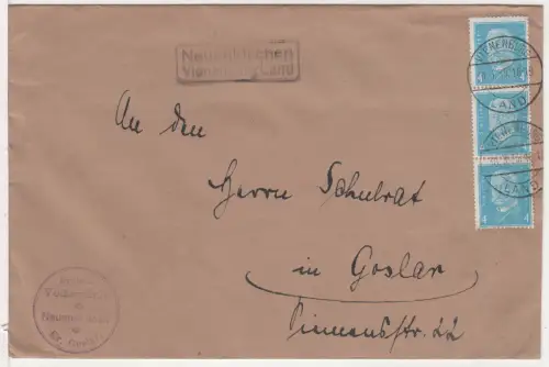 DR 1933, Landpost Stpl. NEUENKIRCHEN VIENENBURG LAND auf Brief m. 3x4 Pf.