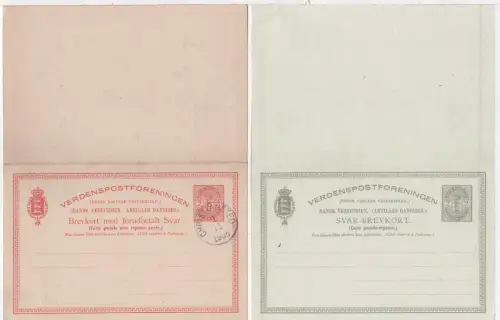 DWI, ungebr. 2+2 C. Doppelkarte Ganzsache, Frageteil m. K1 Christiansted
