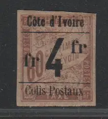 Elfenbeinküste P16 I Type X, ungebr. breitr. 4 F./60 C. Colis Posteaux. Geprüft
