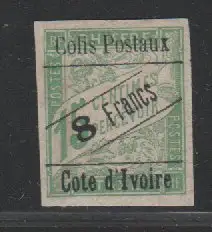 Elfenbeinküste P17, ungebr. breitr. 8 F./15 C. Colis Posteaux. Geprüft