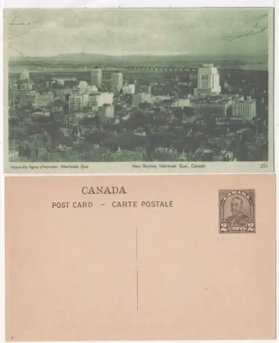 Kanada, ungebr. 2 C. Bildganzsache m. Abb. Montreal New Skyline